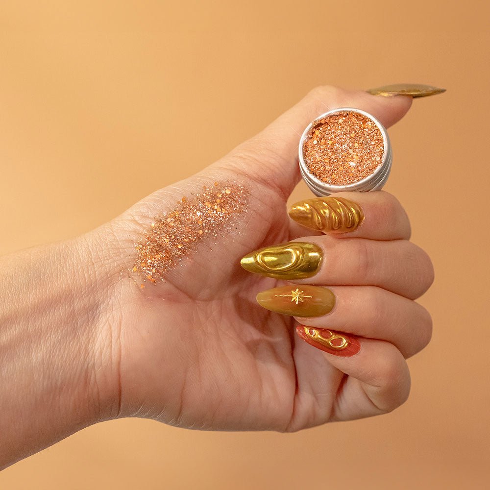 si-si-la-paillette-paillettes-orange-m-tallique-pot-visage-corps-cheveux image 3