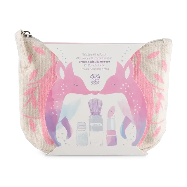 namaki-pochette-maquillage-enfant-rose-paillettes-baume image 1