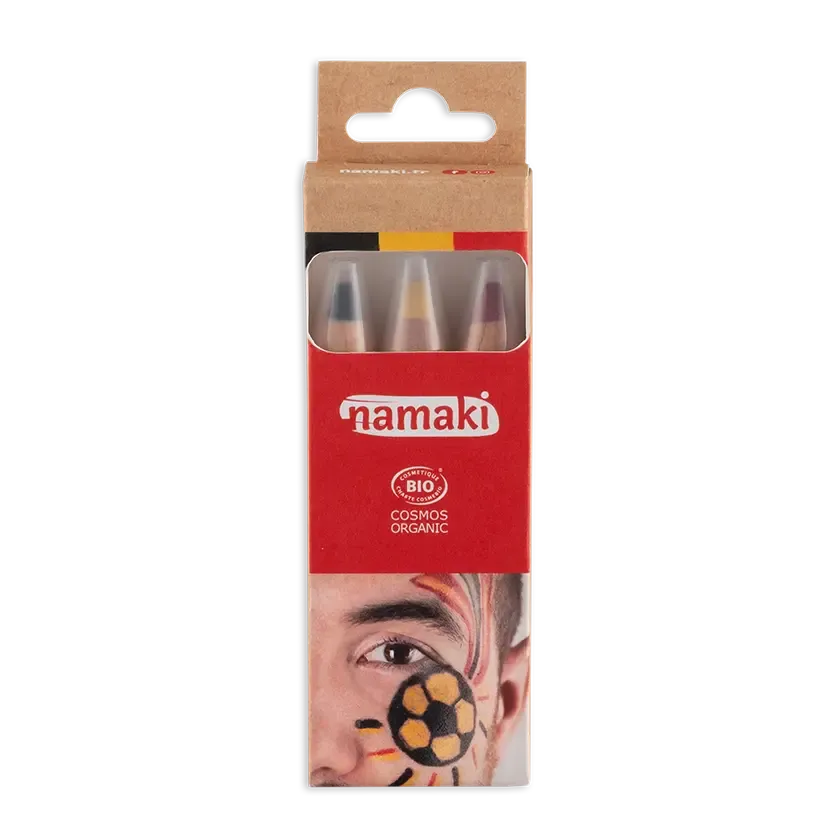 namaki-kit-3-crayons-de-maquillage-supporter-noir-jaune-rouge image 1