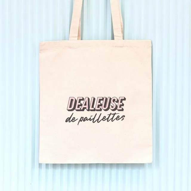 si-si-la-paillette-tote-bag-dealeuse-de-paillettes-sac-coton-bio image 1