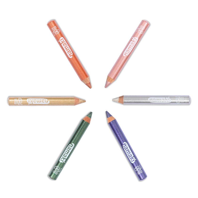 namaki-lot-6-crayons-maquillage-glitzer-enfants-bio-paillet image 1