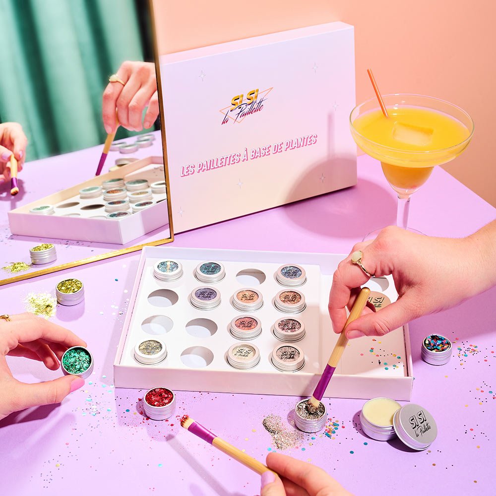 si-si-la-paillette-maxi-bar-paillettes-kit-16-pots-2-baumes-2-pinceaux image 2