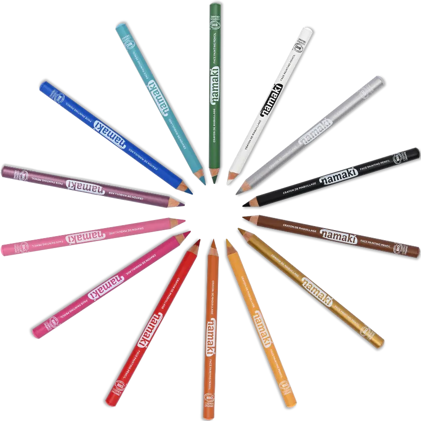 namaki-set-14-crayons-maquillage-fins-enfant-bio image 1