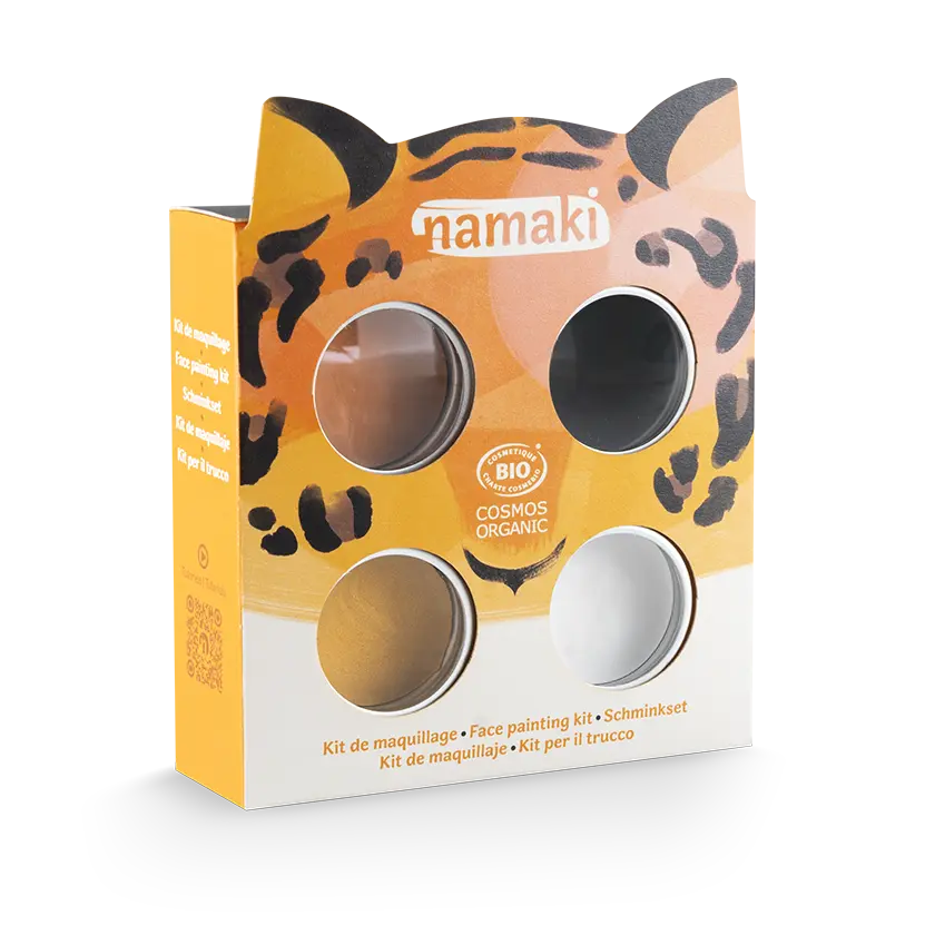 namaki-kit-maquillage-enfant-tigre-4-couleurs-noir-jaune-orange-blanc image 1