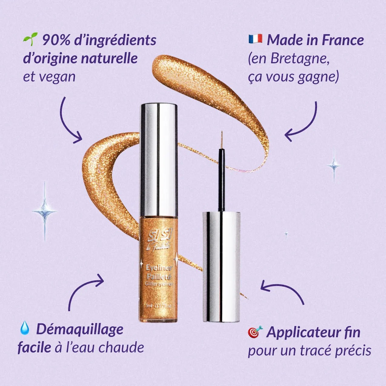 si-si-la-paillette-eyeliner-paillet-or-m-tallique-fini-m-tallis image 5