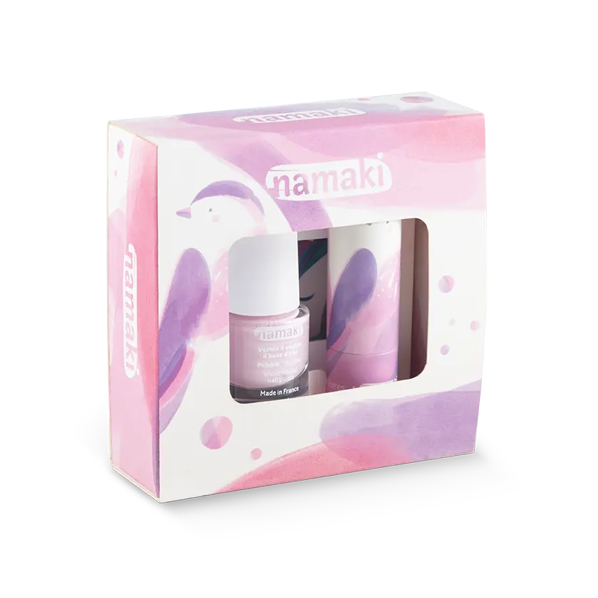 namaki-coffret-maquillage-trio-enfant-rose-vernis-baume-miroir image 1