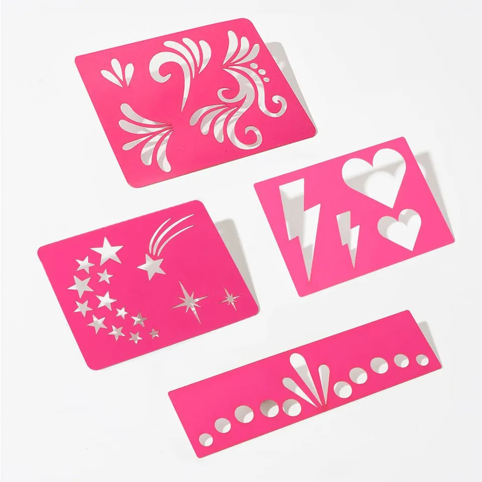 si-si-la-paillette-set-de-4-pochoirs-bestsellers-arabesque-toile-c-ur-diad-me-r- image 1