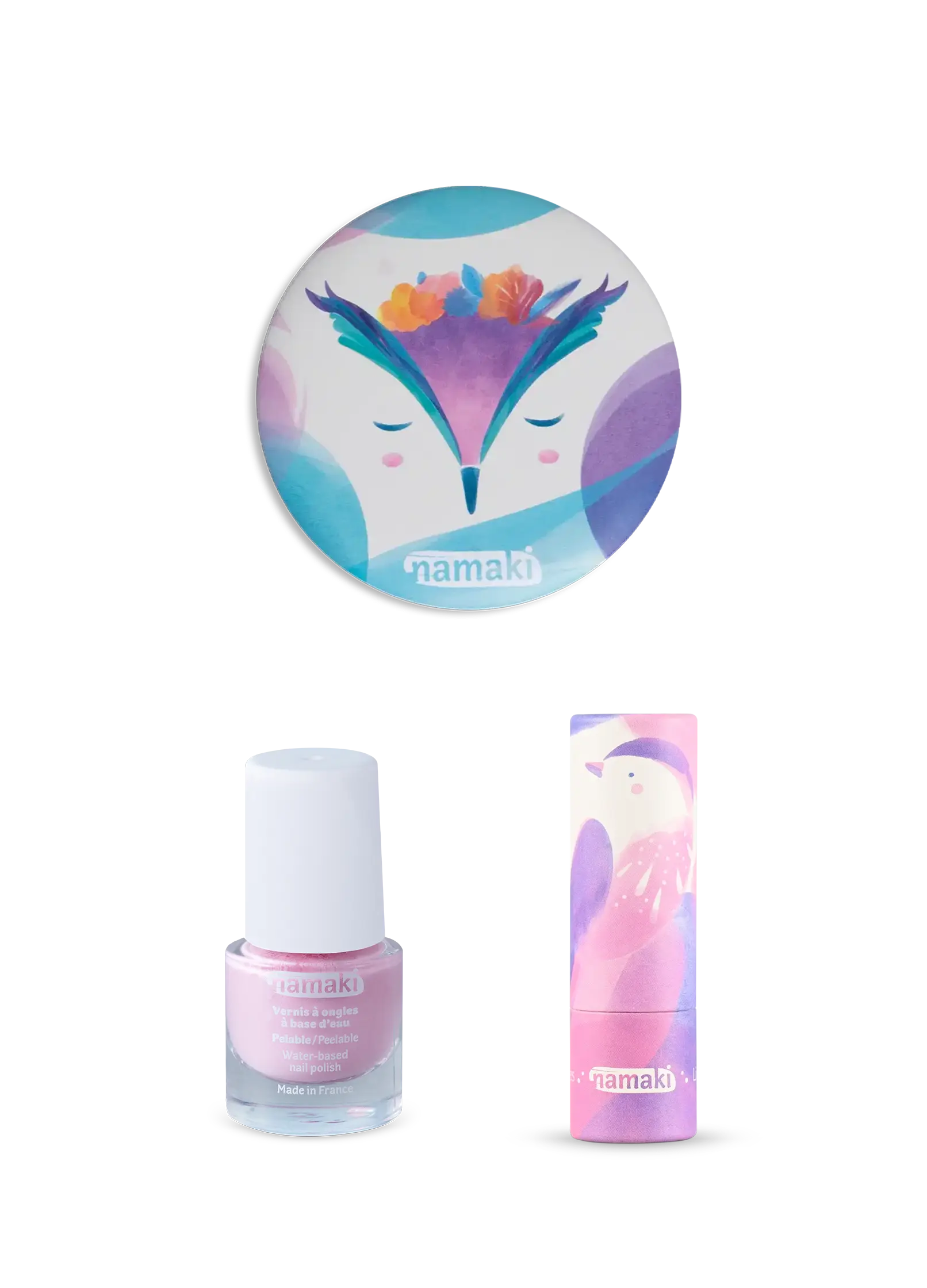 namaki-coffret-maquillage-trio-enfant-rose-vernis-baume-miroir image 5