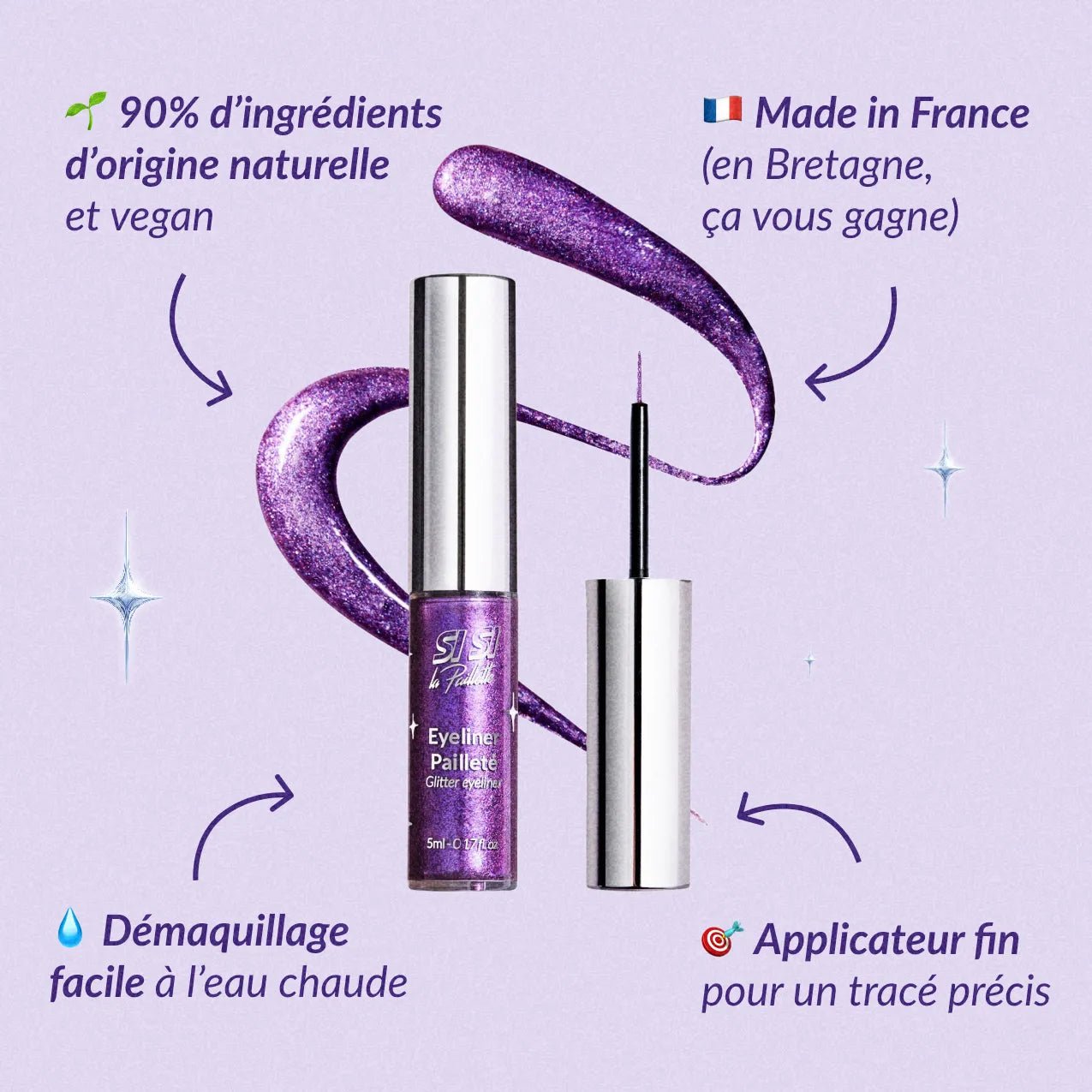 si-si-la-paillette-eyeliner-paillet-violet-regard-violet-rose-duochrome image 6