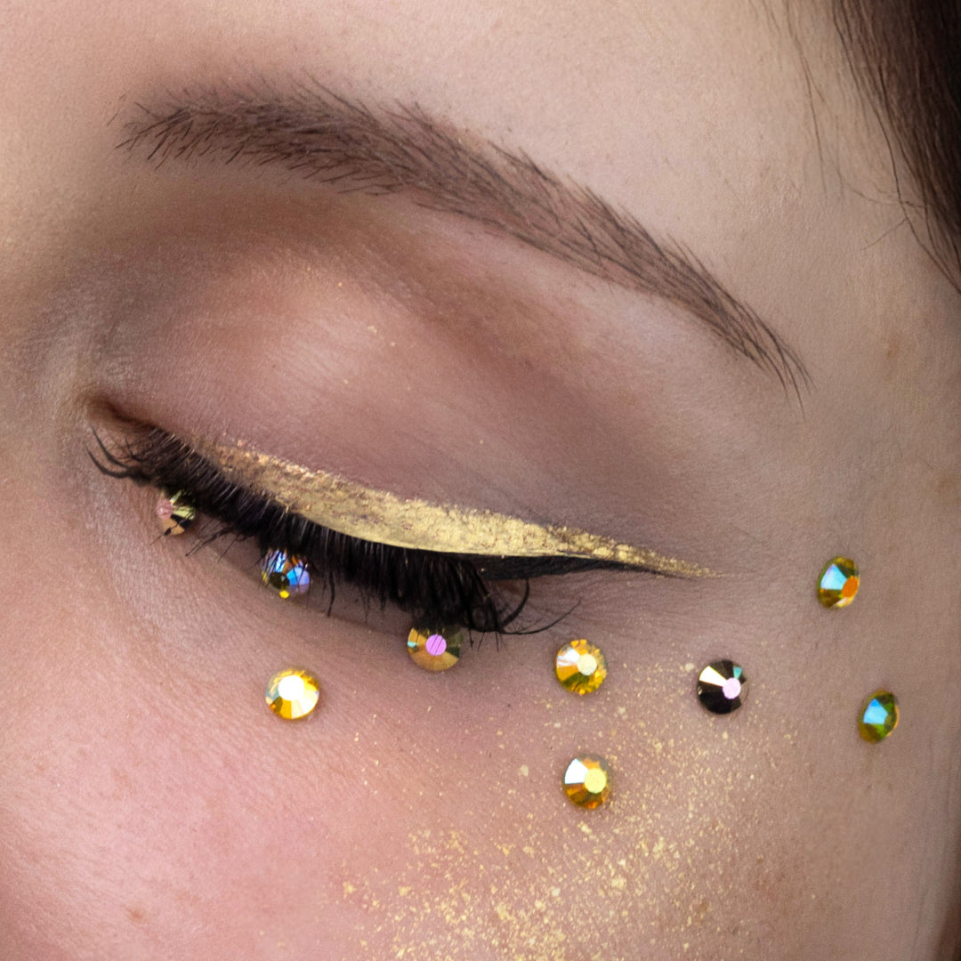 si-si-la-paillette-strass-r-utilisables-honey-jaune-bo-te-strass-visage image 2