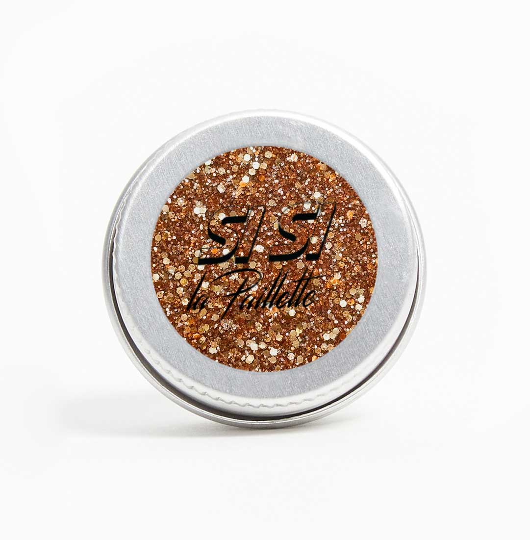si-si-la-paillette-paillettes-orange-m-tallique-pot-visage-corps-cheveux image 1