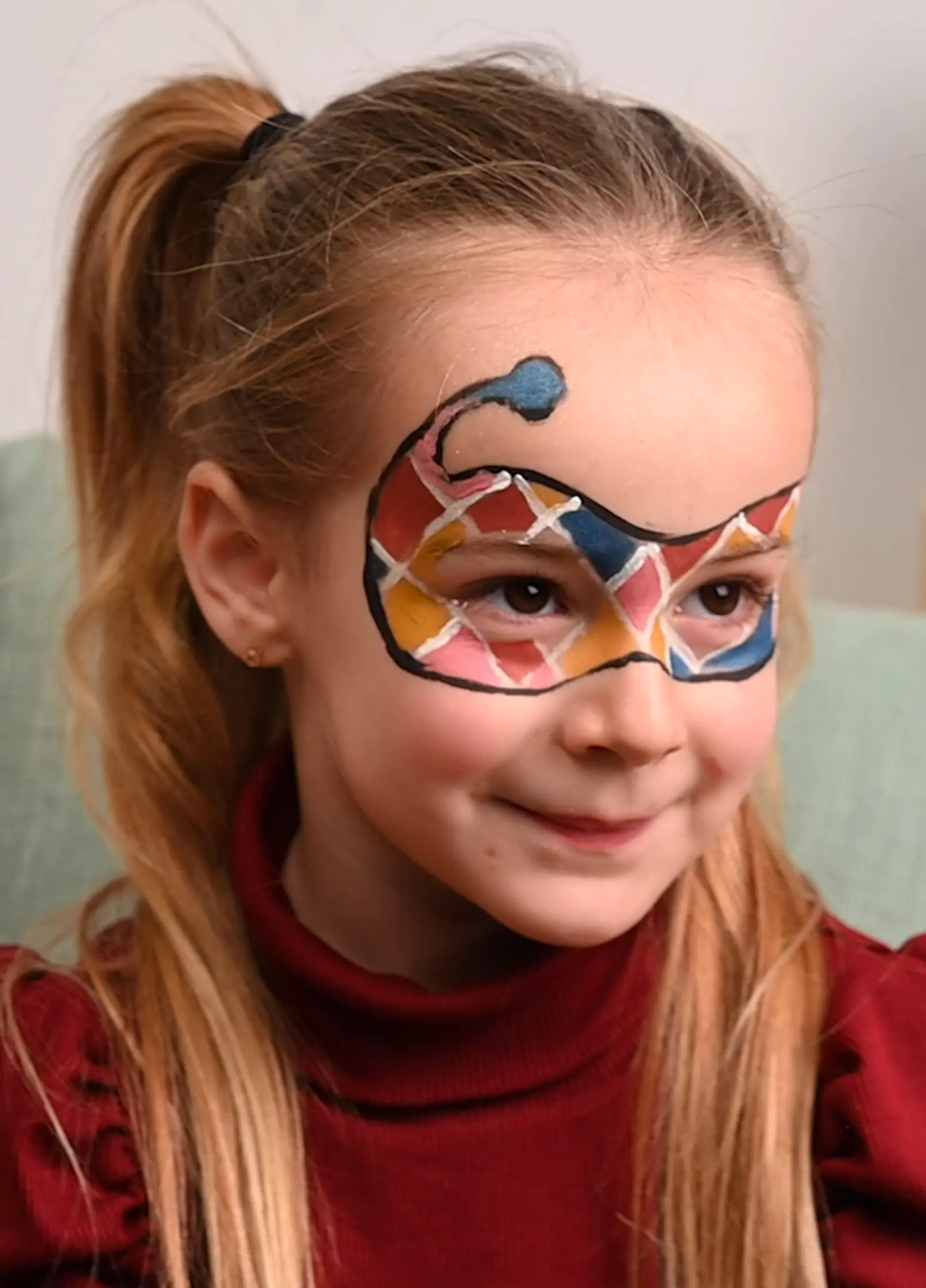 namaki-palette-maquillage-3-couleurs-clown-arlequin-rouge-blanc-bleu image 3