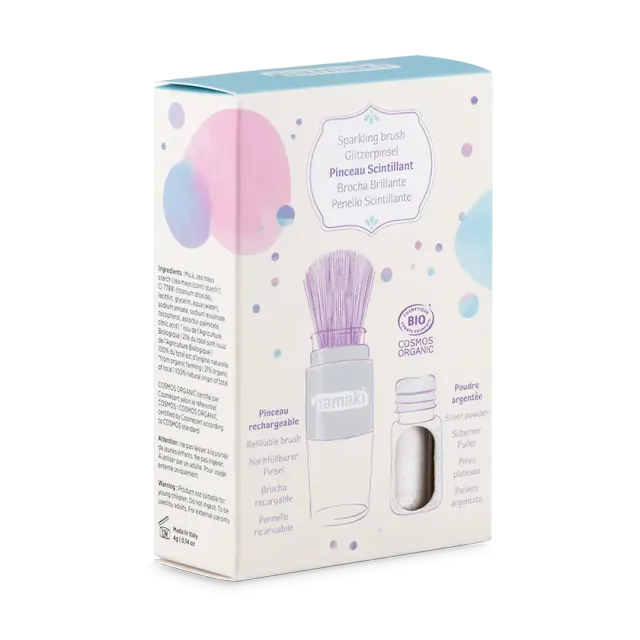 namaki-pinceau-poudre-scintillante-enfants-argent-rechargeable image 1