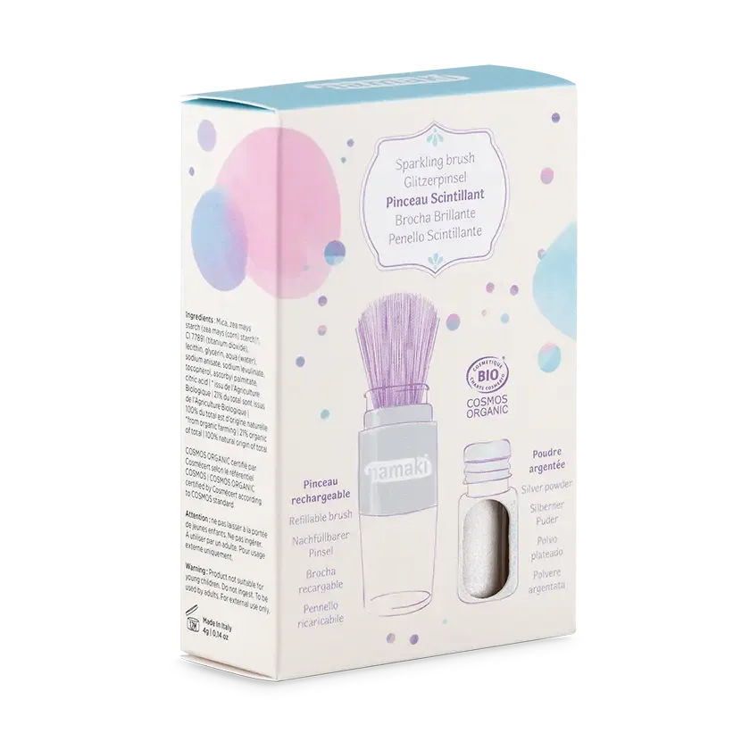 namaki-pinceau-poudre-scintillante-enfants-argent-rechargeable image 1