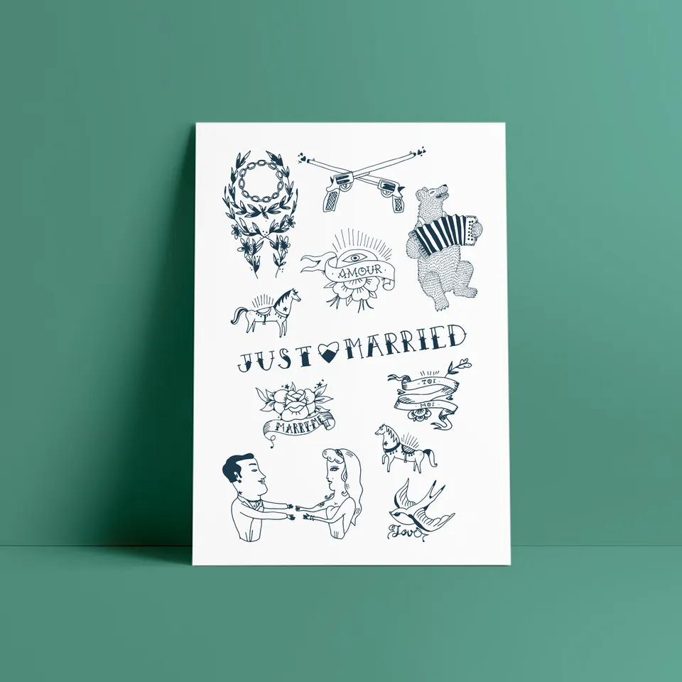 bernard-forever-le-mariage-gai-tatouage-temporaire-12-motifs-bonjour-michel image 1