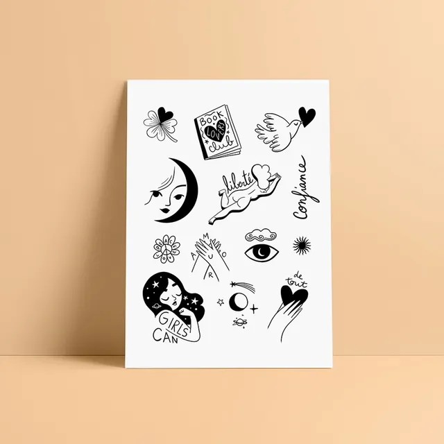 bernard-forever-dans-mes-r-ves-tatouage-temporaire-enfant-noir image 1