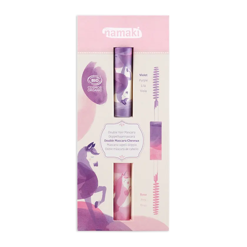 namaki-mascara-cheveux-enfant-double-applicateur-rose-violet image 1