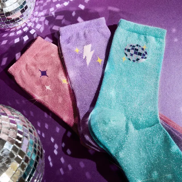 si-si-la-paillette-trio-de-paires-de-chaussettes-paillet-es-pastel-chaussettes image 1
