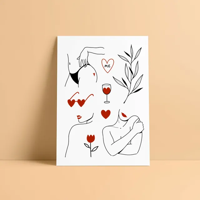 bernard-forever-rouge-baiser-tatouage-temporaire-d-claration-d-amour image 1