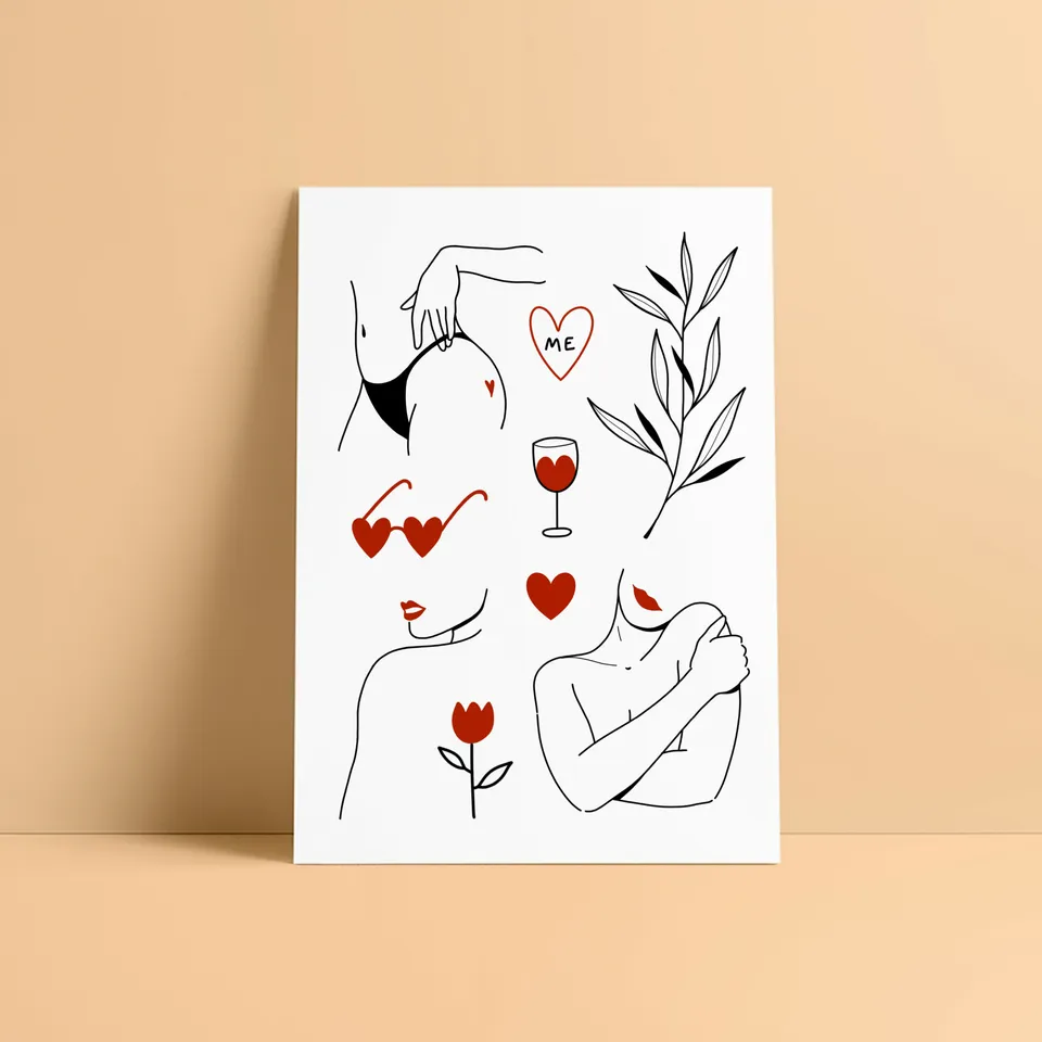 bernard-forever-rouge-baiser-tatouage-temporaire-d-claration-d-amour image 1