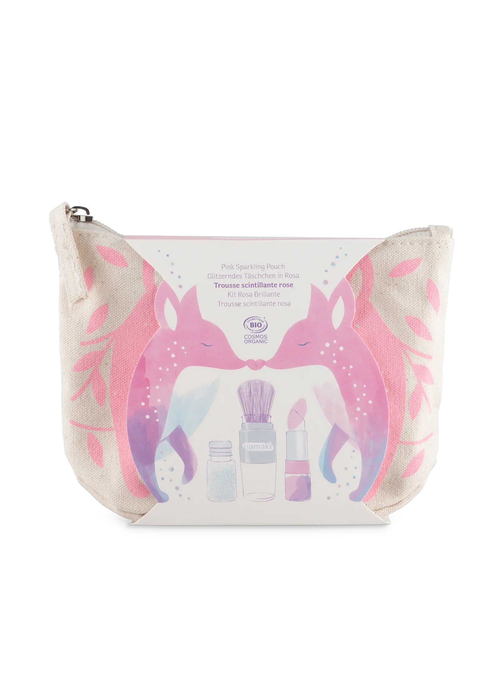 namaki-pochette-maquillage-enfant-rose-paillettes-baume image 2