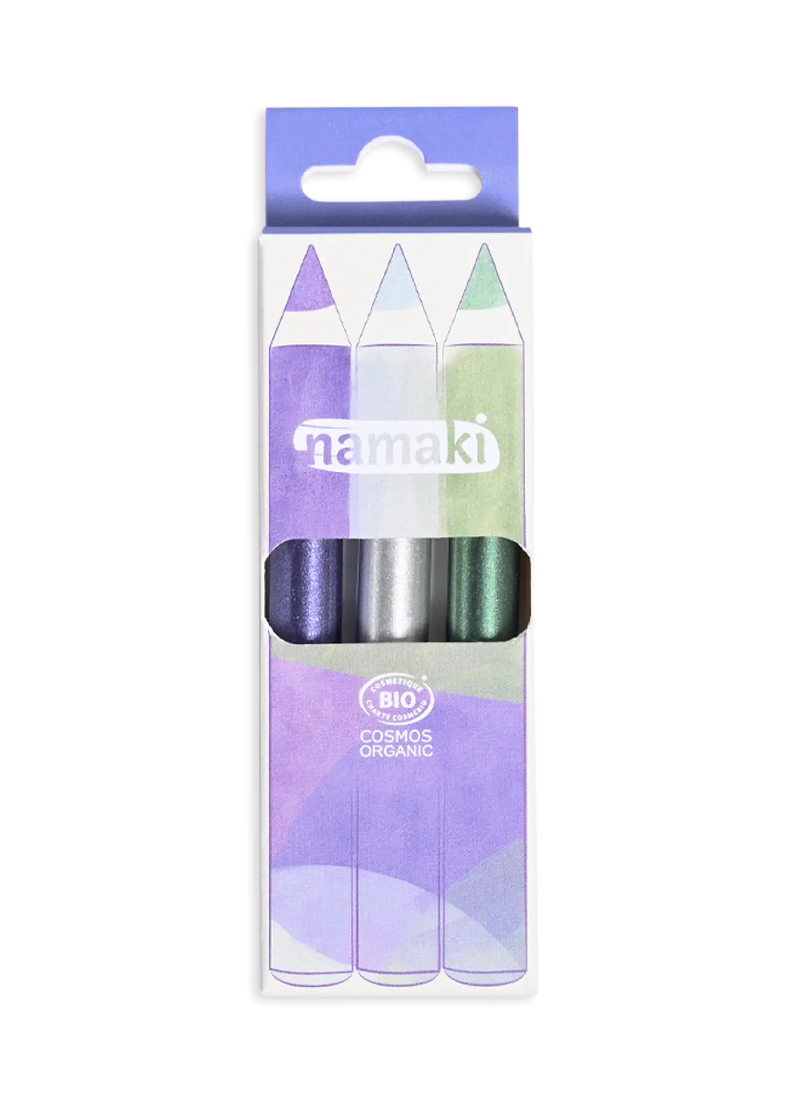 namaki-crayons-de-maquillage-paillet-s-jumbo-violet-argent-vert image 2