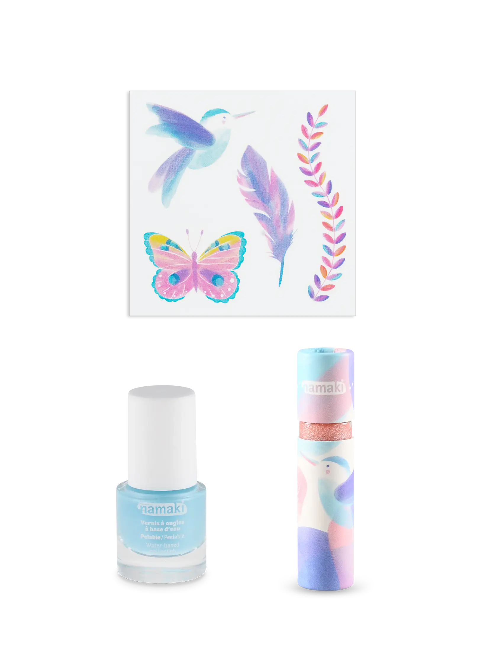 namaki-coffret-trio-bleu-enfant-vernis-gloss-tatouages image 5