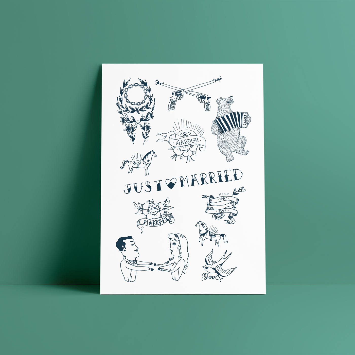 bernard-forever-le-mariage-gai-tatouage-temporaire-12-motifs-bonjour-michel image 1