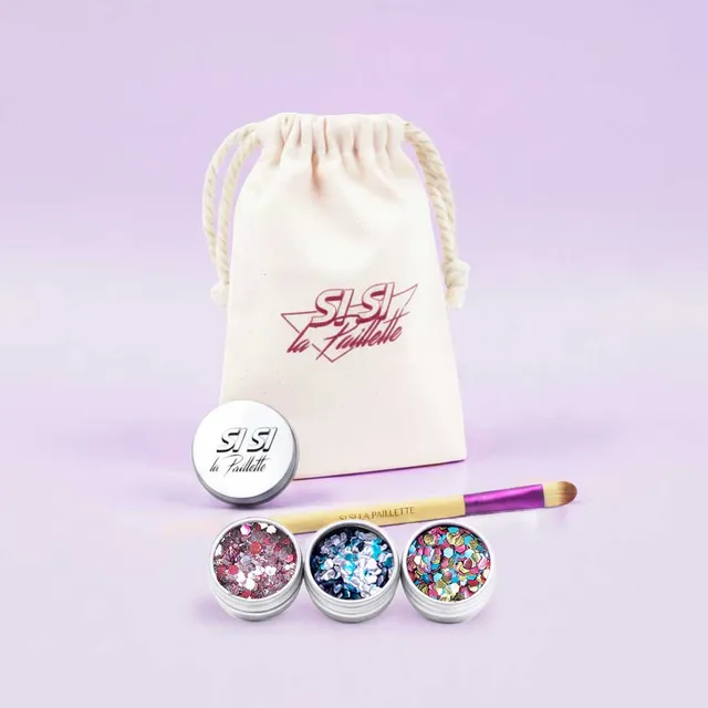 si-si-la-paillette-kit-couleur-douceur-kit-paillet-3-pastels-baume-et-pinceau image 1