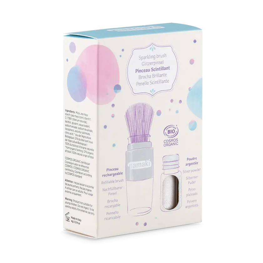 namaki-pinceau-poudre-scintillante-enfants-argent-rechargeable image 1