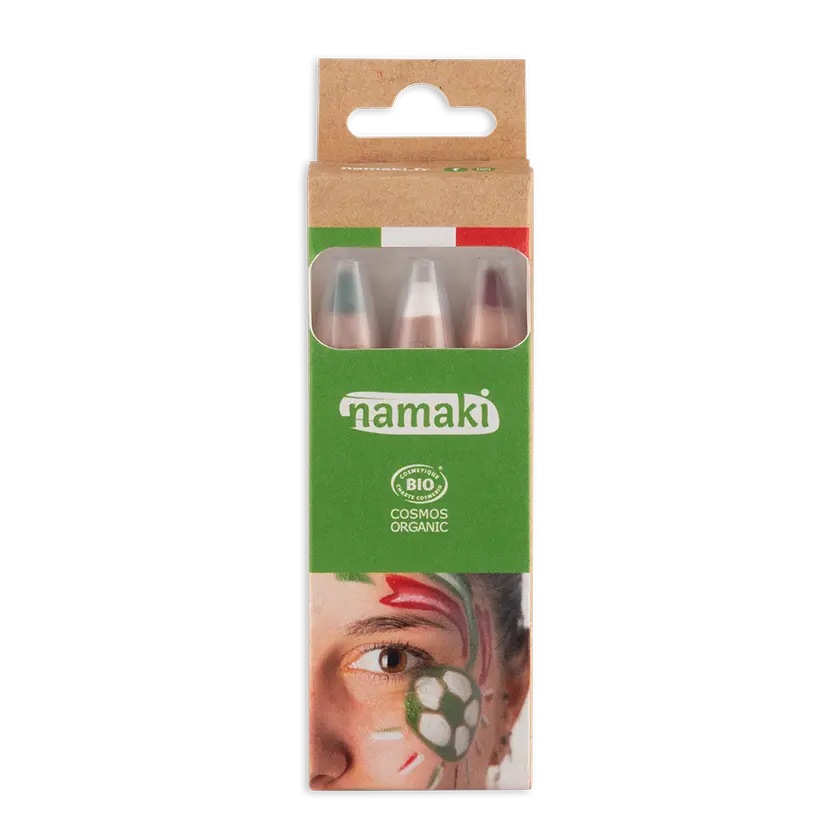 namaki-crayons-maquillage-supporter-enfant-vert-blanc-rouge image 1
