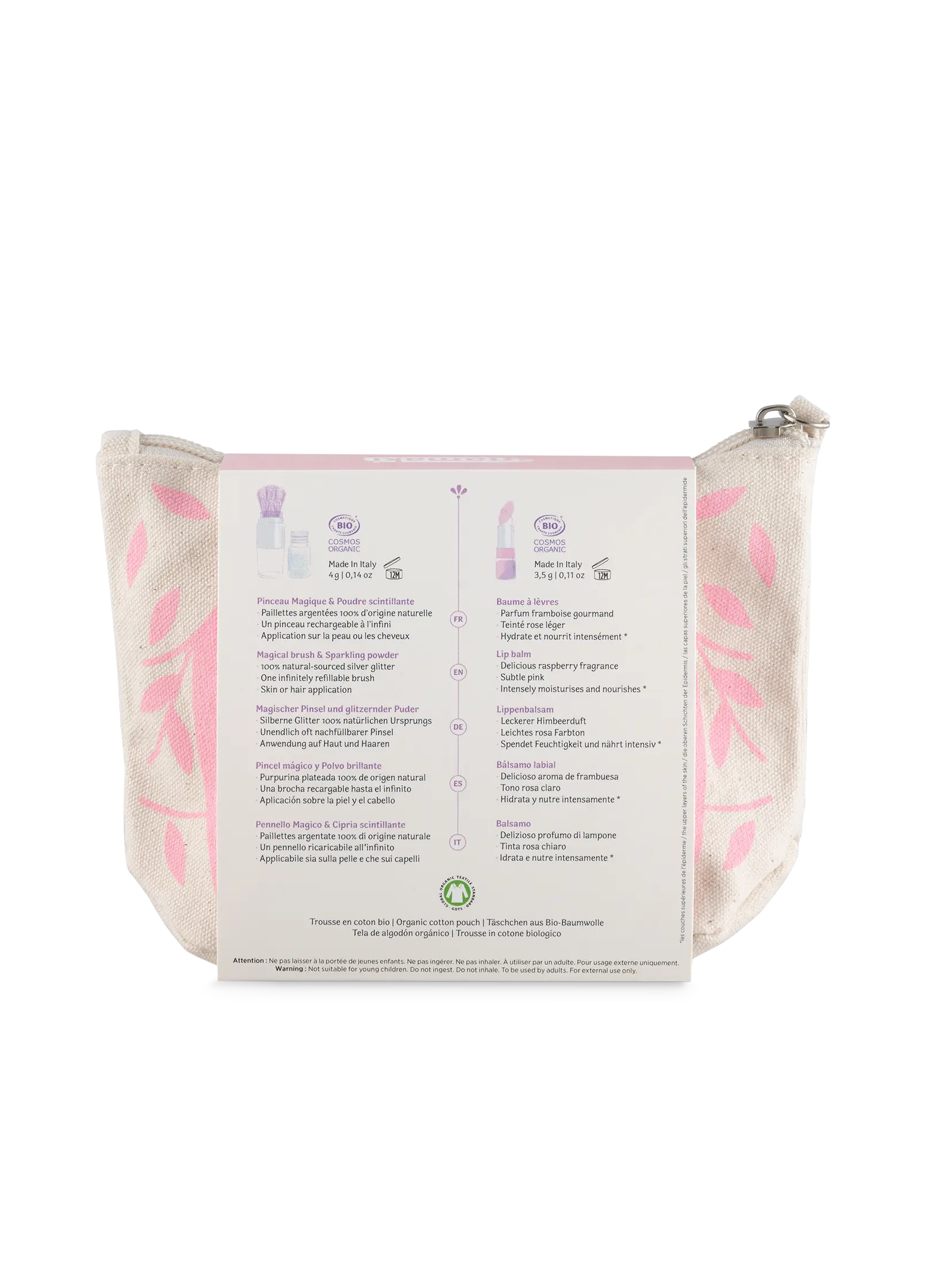 namaki-pochette-maquillage-enfant-rose-paillettes-baume image 6