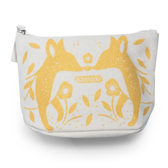 namaki-trousse-scintillante-vide-renard-jaune image 1