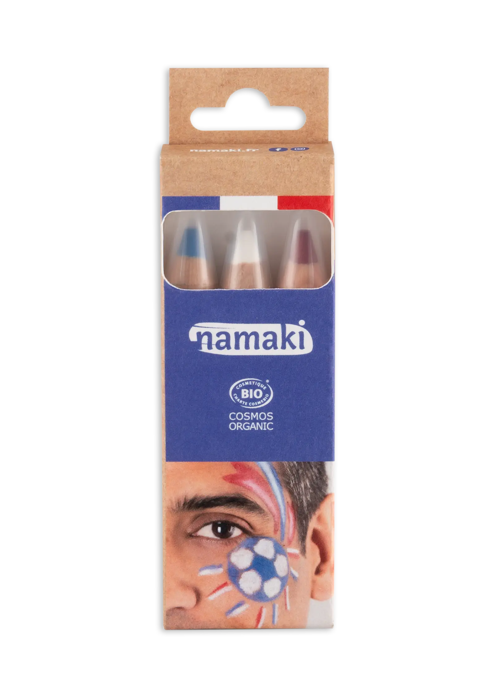 namaki-supporter-bleu-blanc-rouge-3-crayons-maquillage-enfant image 2