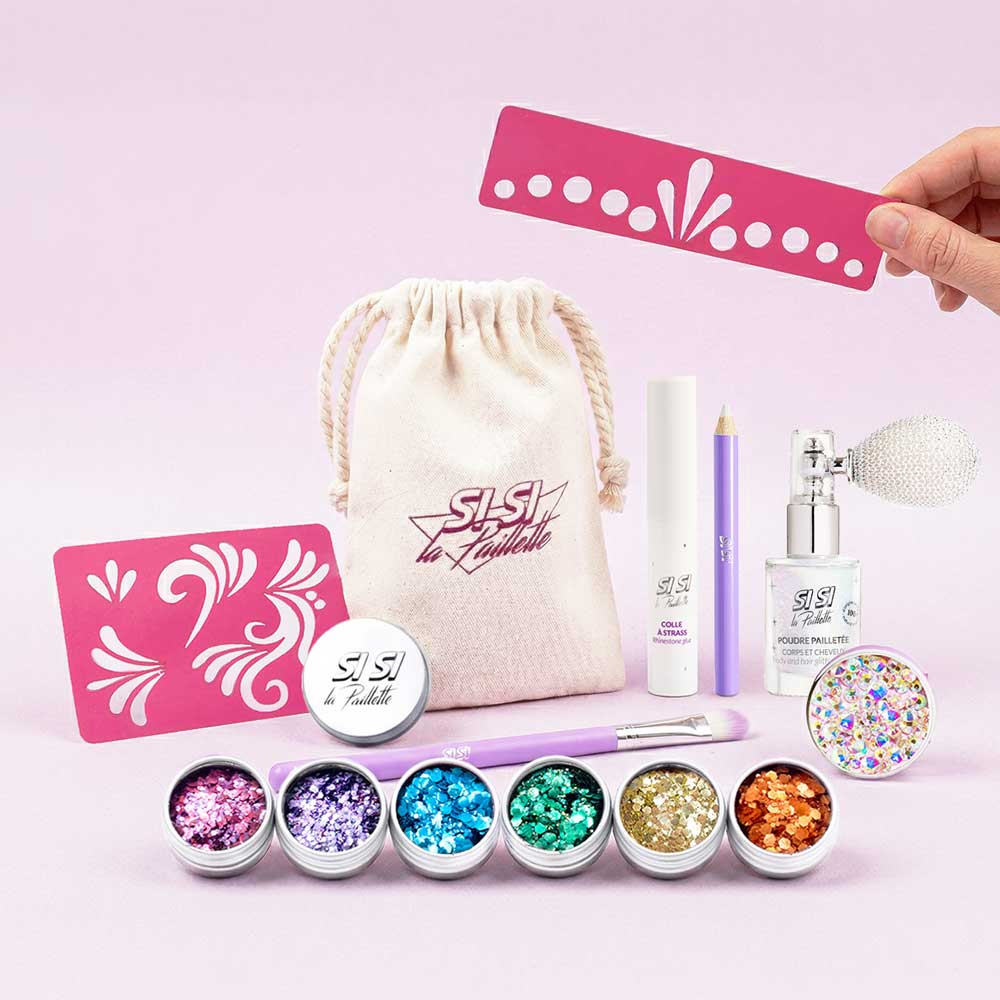 si-si-la-paillette-pack-festival-rainbow-kit-paillet-fiert-strass-spray-holo image 1