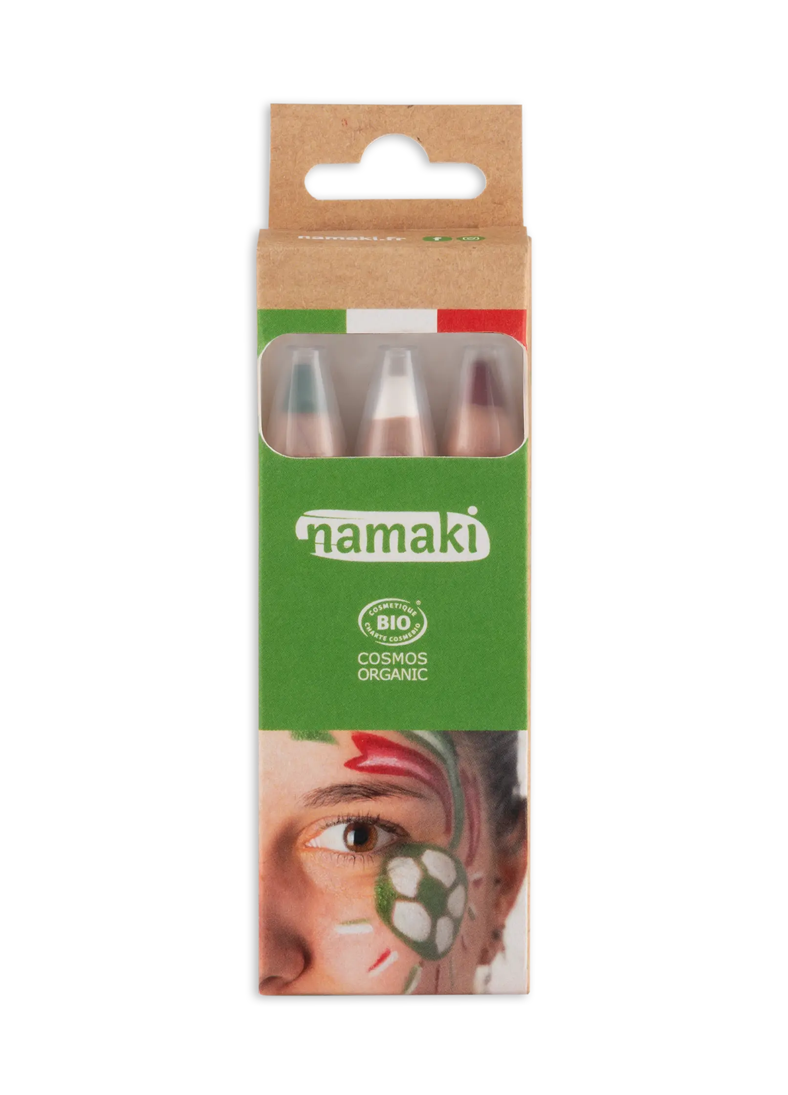 namaki-crayons-maquillage-supporter-enfant-vert-blanc-rouge image 2