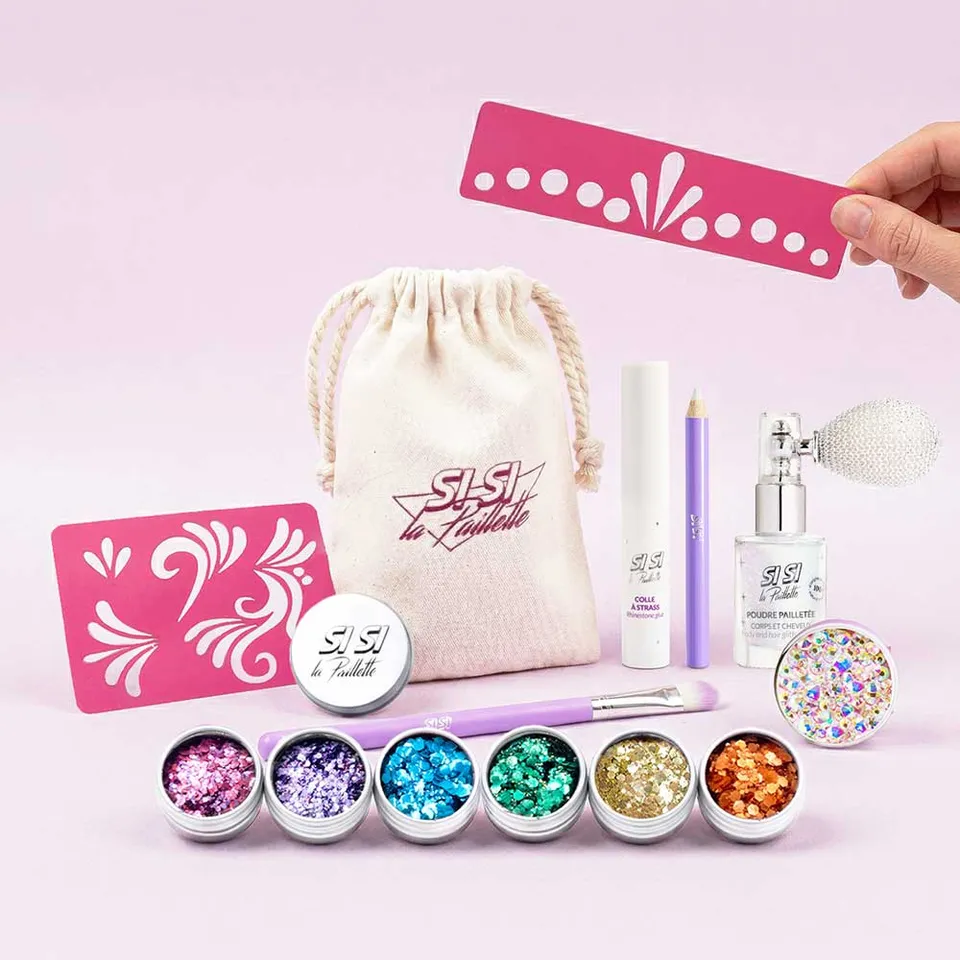 si-si-la-paillette-pack-festival-rainbow-kit-paillet-fiert-strass-spray-holo image 1