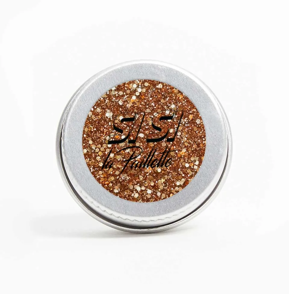 si-si-la-paillette-paillettes-orange-m-tallique-pot-visage-corps-cheveux image 1