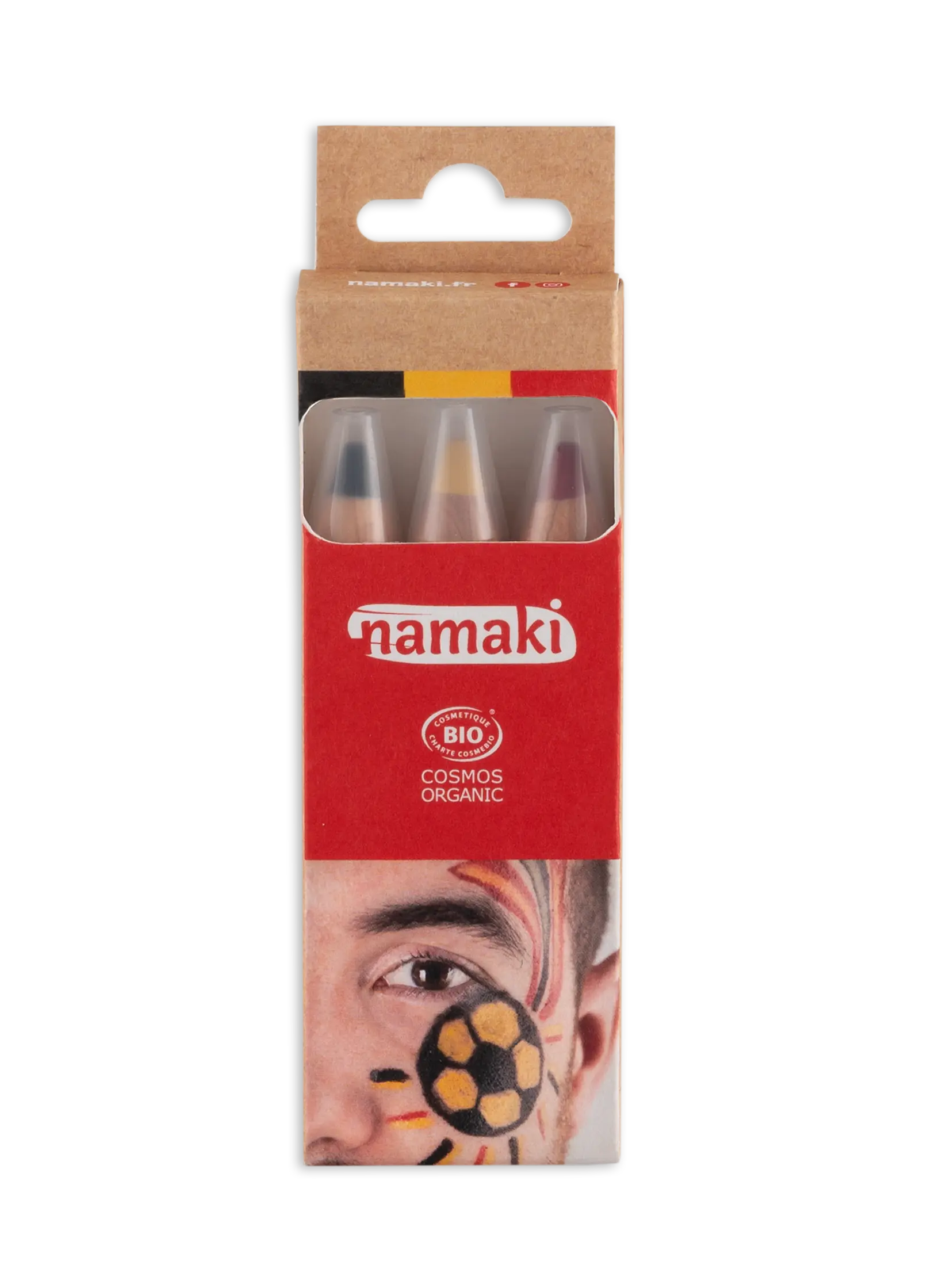 namaki-kit-3-crayons-de-maquillage-supporter-noir-jaune-rouge image 2