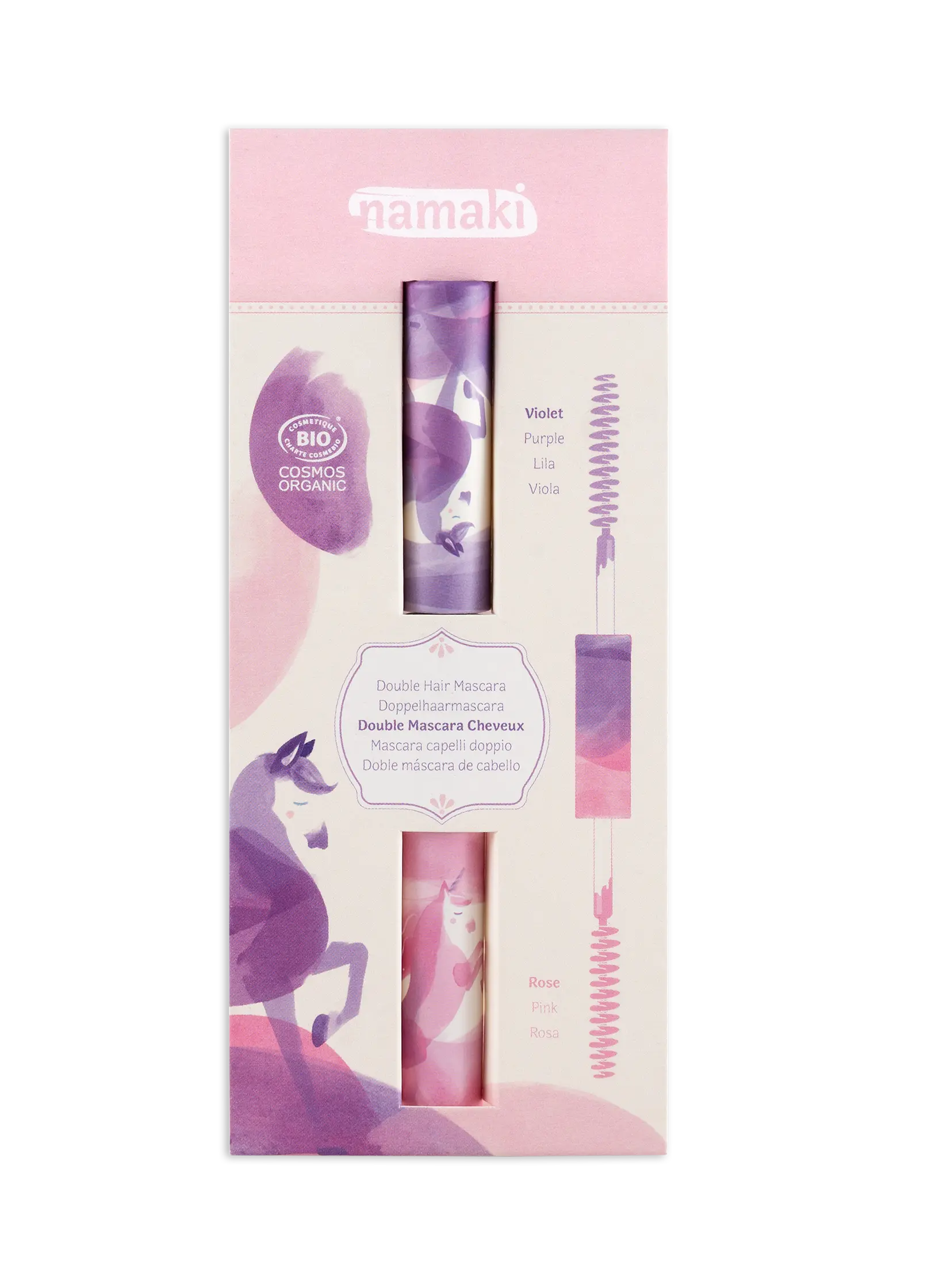 namaki-mascara-cheveux-enfant-double-applicateur-rose-violet image 2