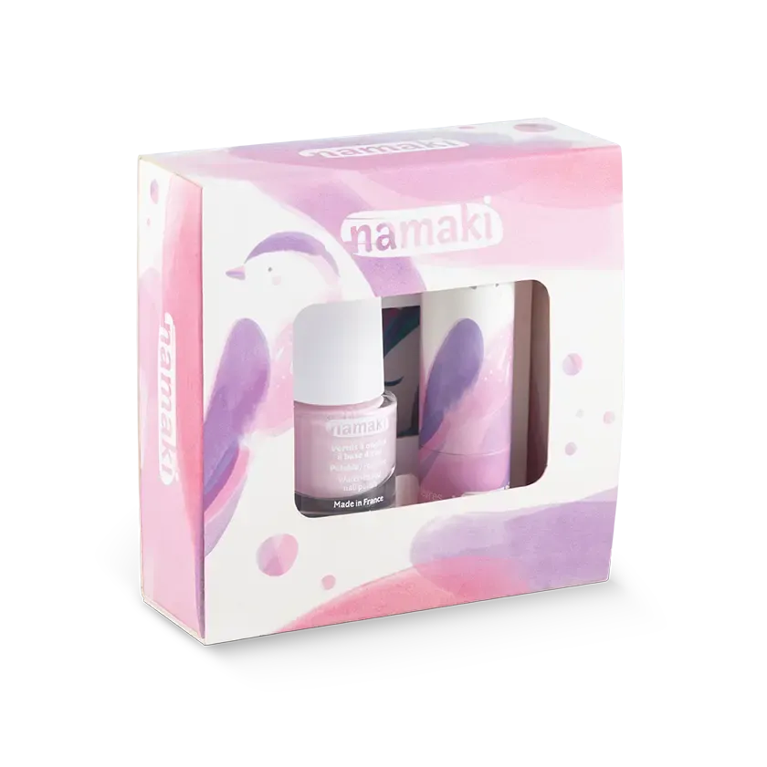 namaki-coffret-maquillage-trio-enfant-rose-vernis-baume-miroir image 1