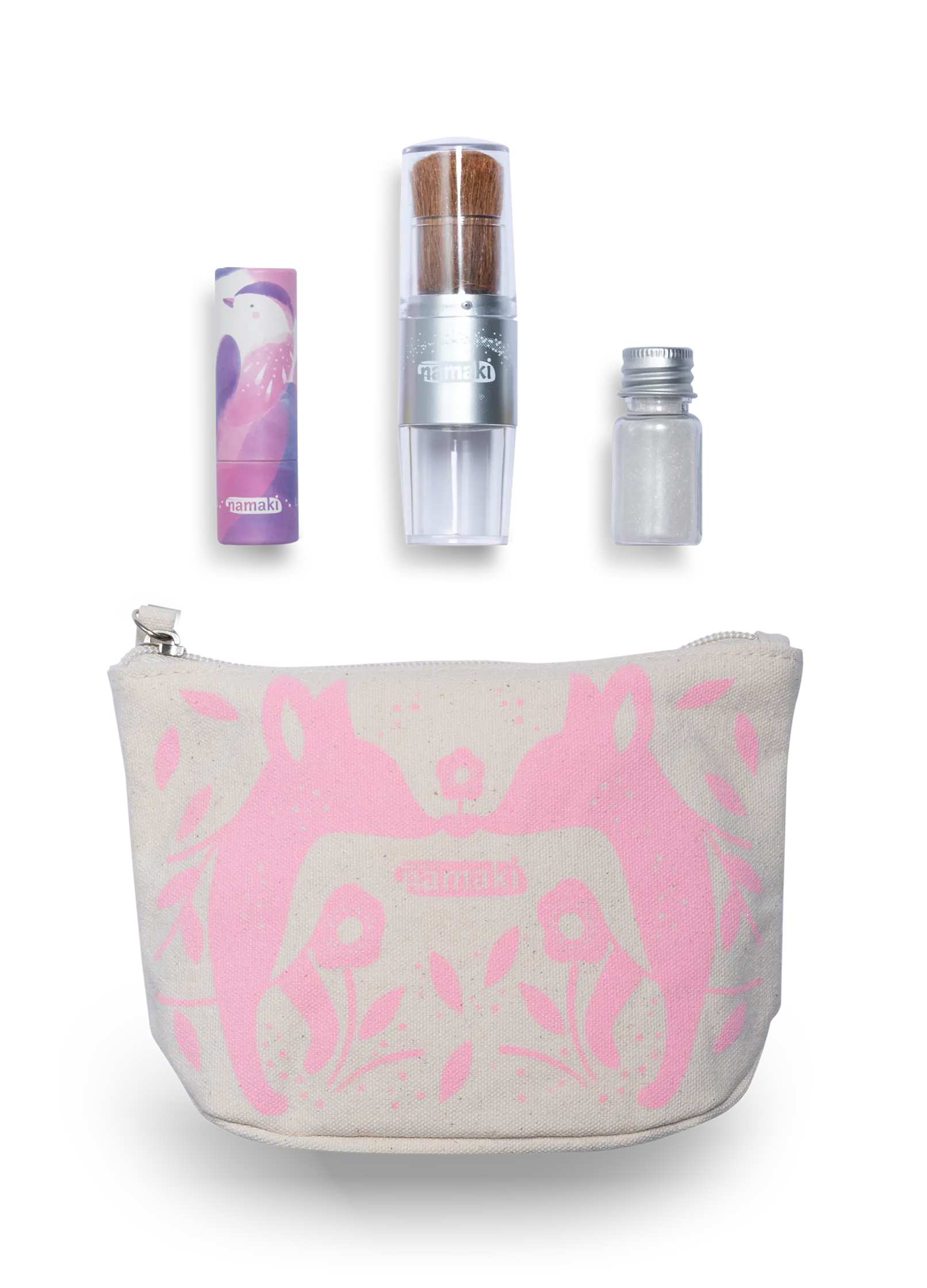 namaki-pochette-maquillage-enfant-rose-paillettes-baume image 5