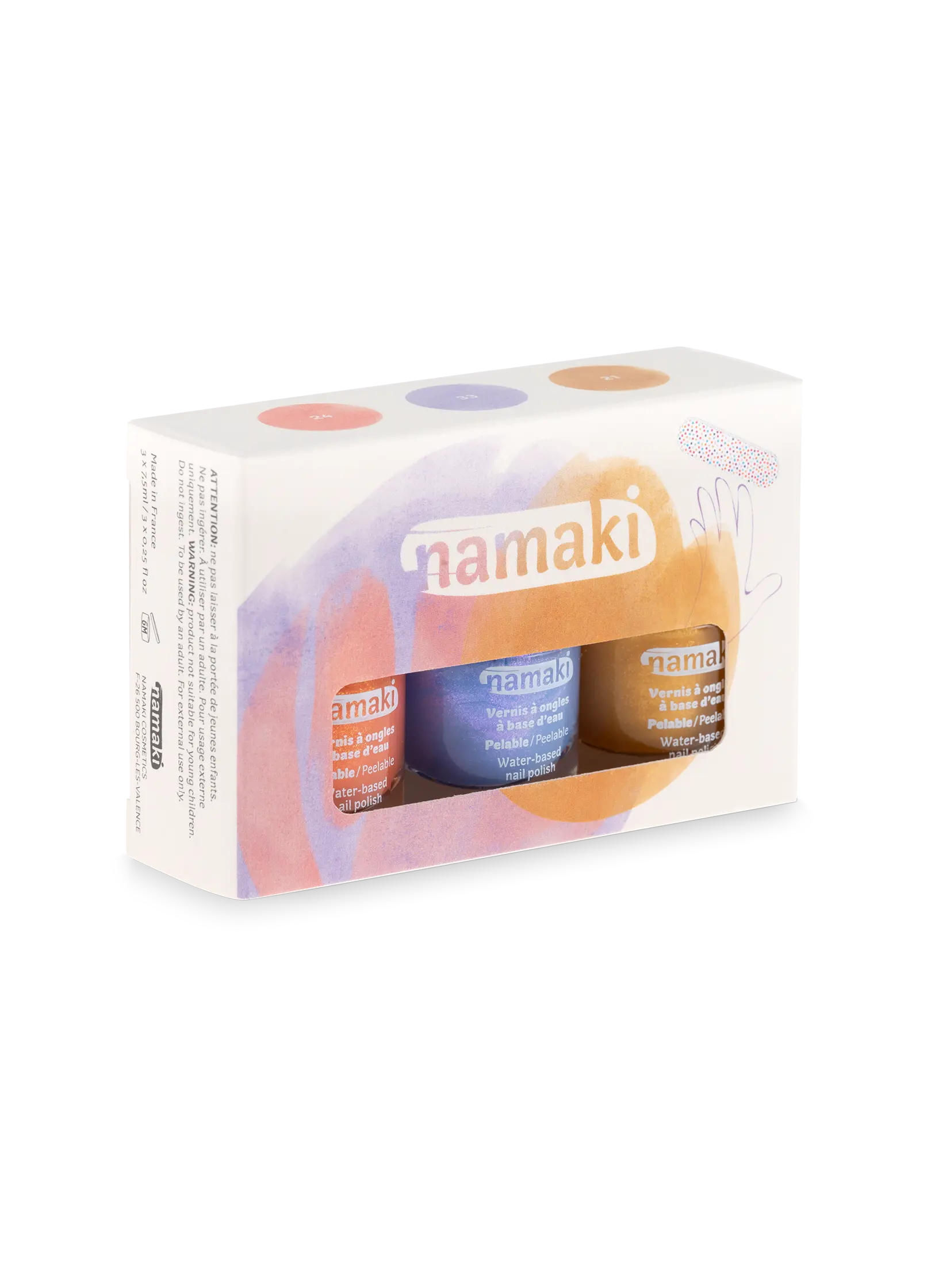 namaki-coffret-vernis-enfants-soleil-couchant-3-vernis-peel-off image 2