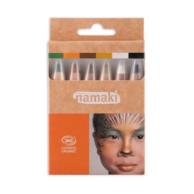 namaki-crayons-de-maquillage-6-couleurs-animaux-kit-enfant image 1