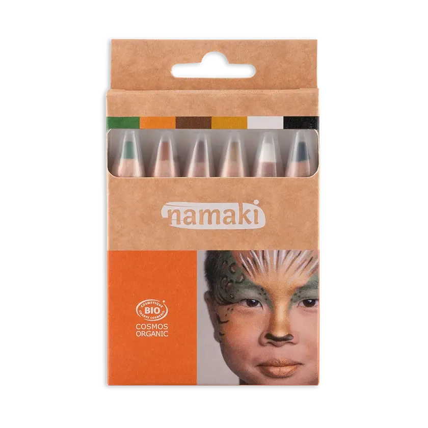 namaki-crayons-de-maquillage-6-couleurs-animaux-kit-enfant image 1