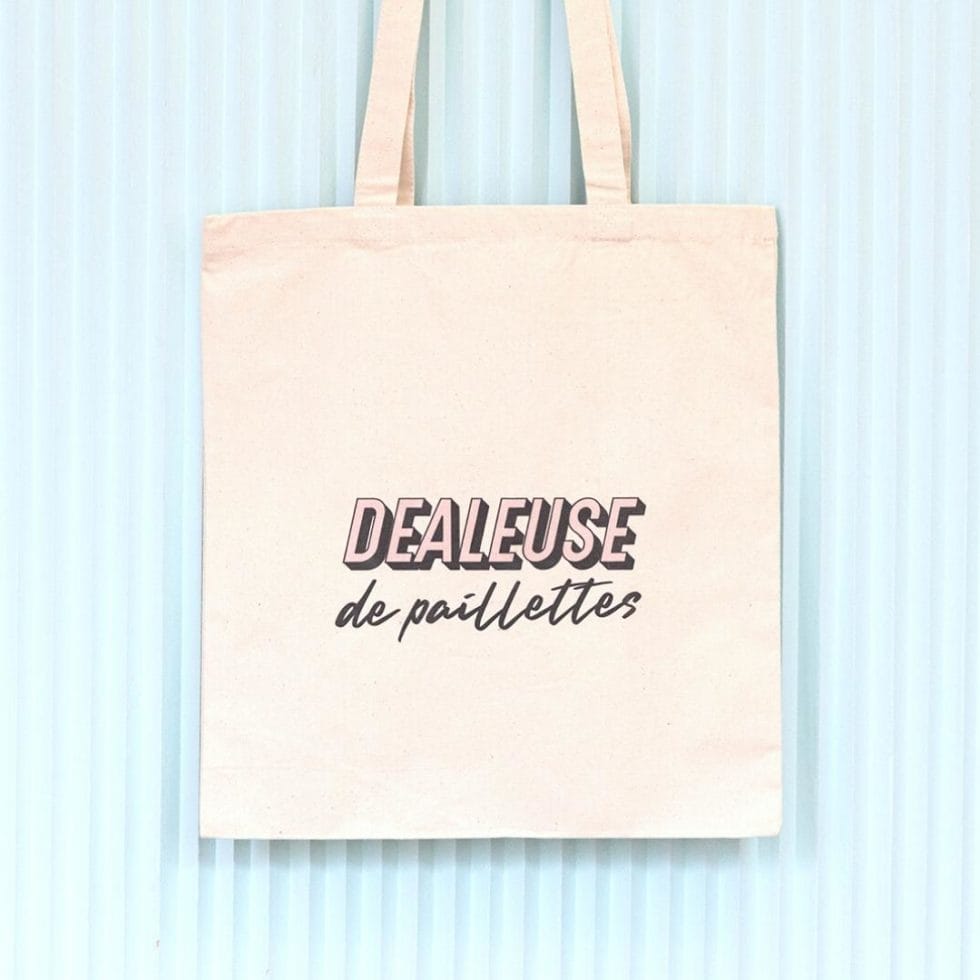 si-si-la-paillette-tote-bag-dealeuse-de-paillettes-sac-coton-bio image 1