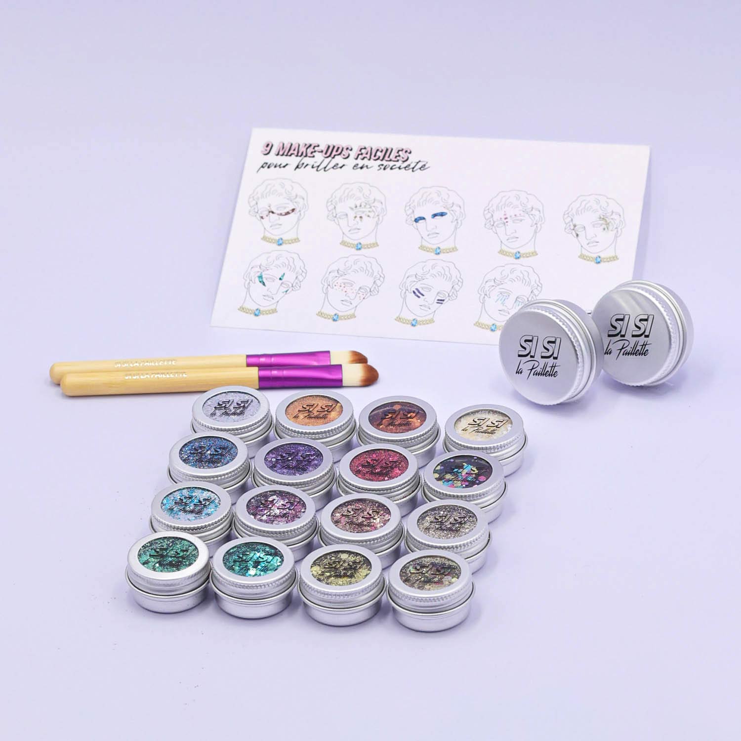 si-si-la-paillette-maxi-bar-paillettes-kit-16-pots-2-baumes-2-pinceaux image 3