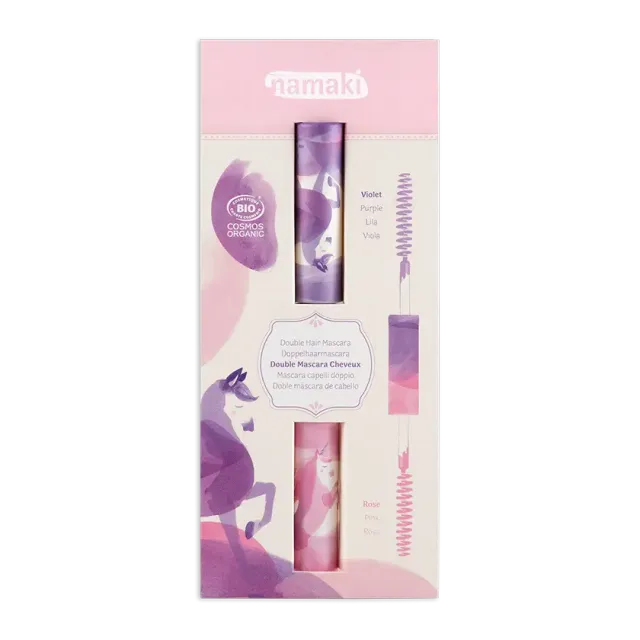 namaki-mascara-cheveux-enfant-double-applicateur-rose-violet image 1