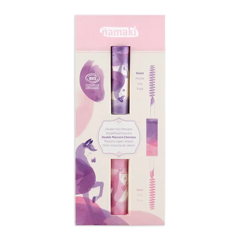 namaki-mascara-cheveux-enfant-double-applicateur-rose-violet image 1