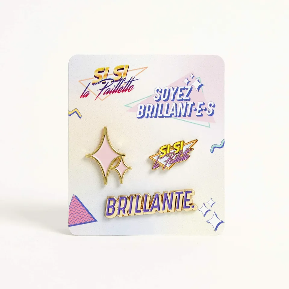 si-si-la-paillette-lot-de-3-pin-s-ann-es-80-accessoires image 1